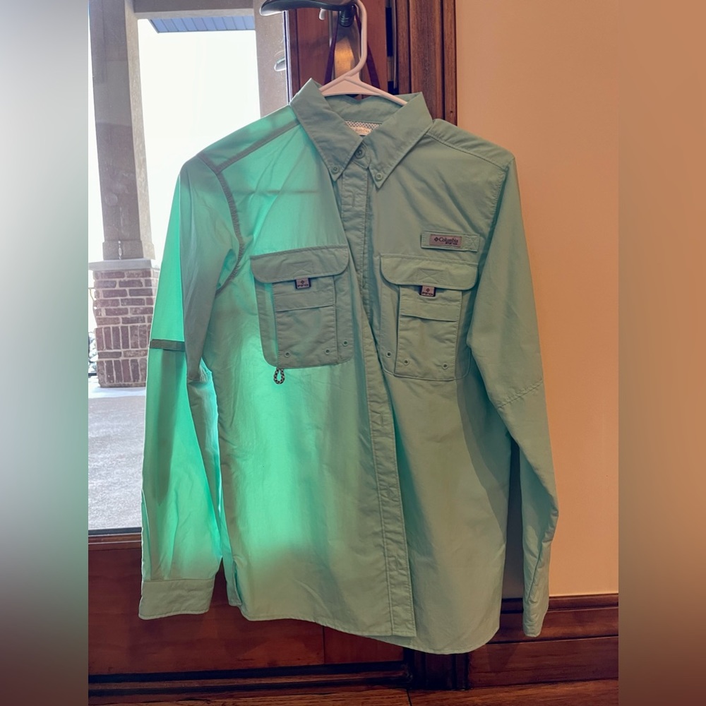 Columbia teal sportswear jacket